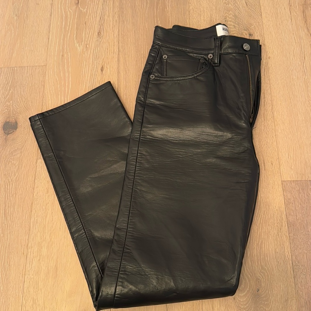 AGoldE recycled leather black pant size 25